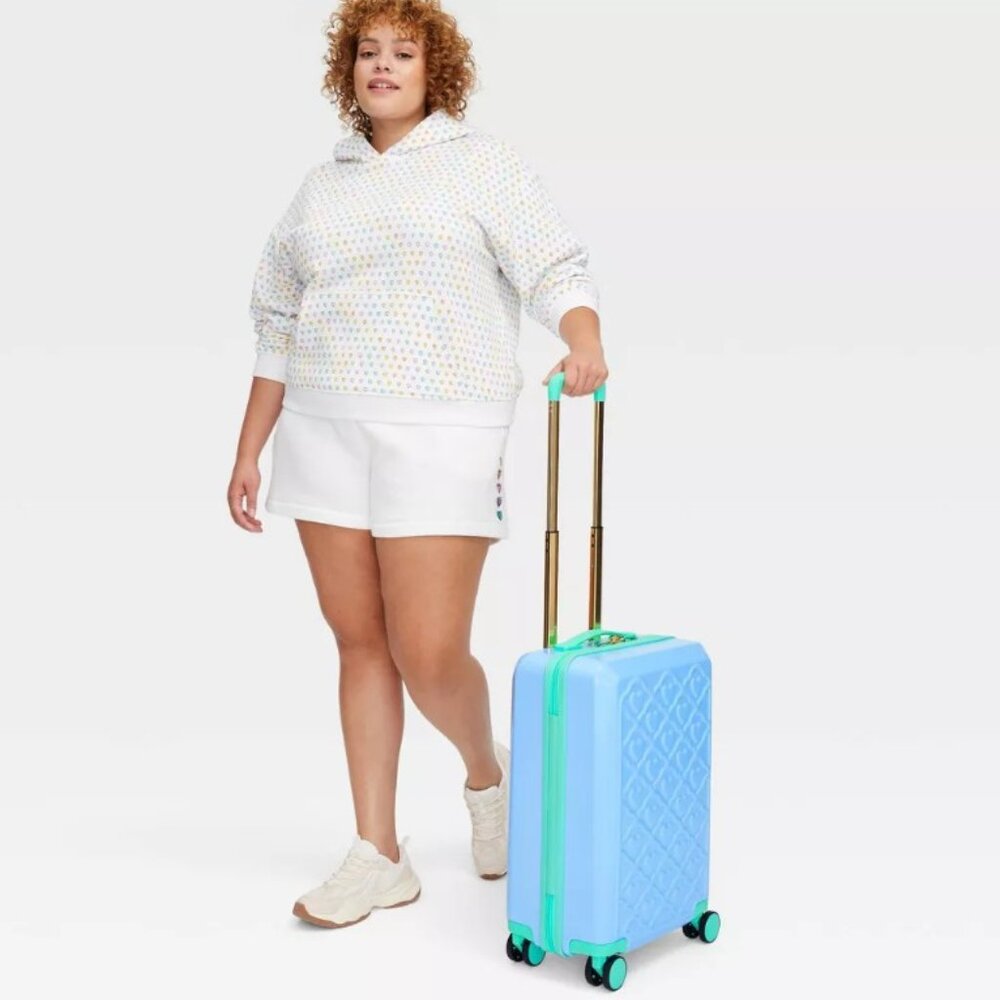 NWT Embossed Heart Hardside Spinner Carry On Suitcase - Roller Rabbit X Target - Picture 4 of 5